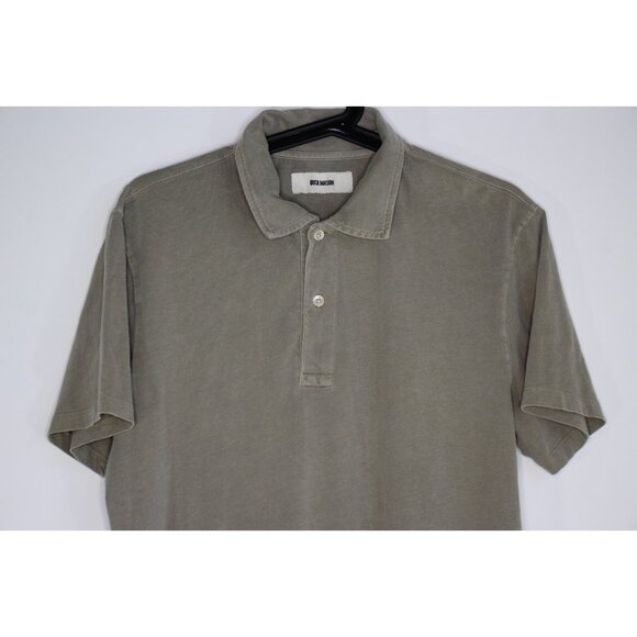 Buck Mason Mens Medium Sueded Cotton Polo Shirt G1438 - Picture 2 of 6